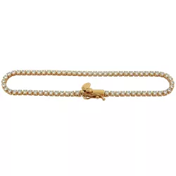 Pulseira em Ouro Rosê 18k Riviera com Zircônias - J048013634-0 - RDJ Joias