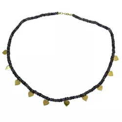 Gargantilha de Coração em ouro 18k com Iolitas Naturais - J05400567 - RDJ Joias