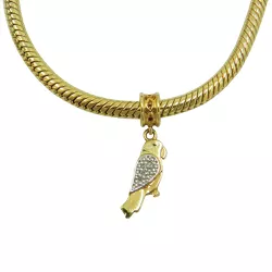 Pingente em Ouro 18k Papagaio com Brilhantes - J06104213 - RDJ Joias