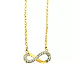 Gargantilha em Ouro 18K Infinito com Brilhantes - JGR000821-8 - RDJ Joias