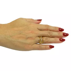 Anel de Ouro 18k Torcido com 17 Brilhantes Top Branco 3,5g - J06105312 - RDJ Joias