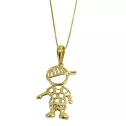 Pingente de Menino em Ouro 18k com Zircônias 30.0mm - J06106470 - RDJ Joias