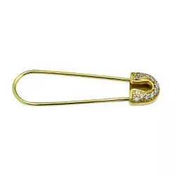 Alfinete em ouro 18k com Zircônias 1.3g e 31.0x9.0mm - J06106510 - RDJ Joias