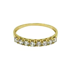Anel de Ouro 18k Meia Aliança de Zircônia 2.8x2.8mm - J06202251 - RDJ Joias