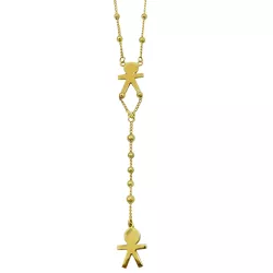 Gargantilha em Ouro 18k Terço Dois Meninos - J06400171-8 - RDJ Joias