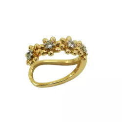 Piercing de Pressão em Ouro 18k Flor com Brilhantes - J07601582 - RDJ Joias