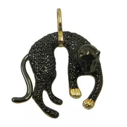 Pingente Pantera de Ouro 18K cravejado com Brilhantes Sintéticos - J12400024 - RDJ Joias