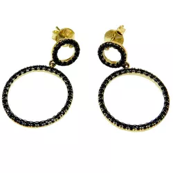 Brinco Feminino de Ouro 18k com Espinélio Black - J12400043 - RDJ Joias