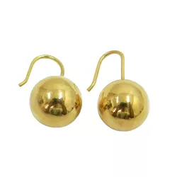 Brinco de Bola em Ouro 18K 750 com Ganchos 10mm - J12700521 - RDJ Joias