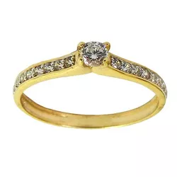 Anel de Ouro 18k cravejado com Zircônias modelo Solitário - J12701700 - RDJ Joias