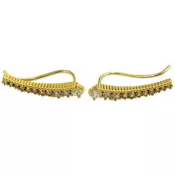Brinco em Ouro 18k Ear Cuff com Zircônias Brancas - J12702083 - RDJ Joias