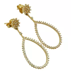 Brinco Gota em Ouro 18k com Zircônias Brancas - J12702084 - RDJ Joias