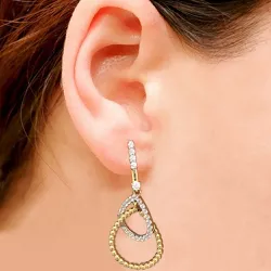 Brincos feminino de Ouro 18k com Zircônias - J12702144 - RDJ Joias