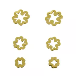 Brinco de Ouro 18k Trio de Trevo Vazado - J12702890 - RDJ Joias