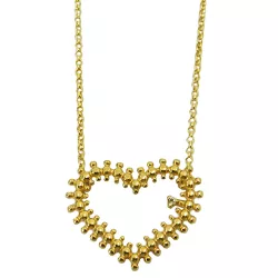 Gargantilha em ouro 18k Coração com Topázio Branco - J12703015 - RDJ Joias