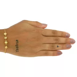 Pulseira de Ouro Feminina Bolas Foscas e Polidas 6mm - J12703318 - RDJ Joias