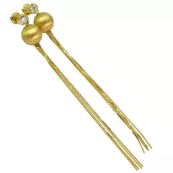Brincos Longos de Bola em Ouro 18K - J12800894 - RDJ Joias