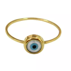 Anel Olho Grego de Ouro 18K 0,750 - J12800944 - RDJ Joias