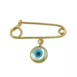 Broche em Ouro 18k Olho Grego - J12800980 - RDJ Joias