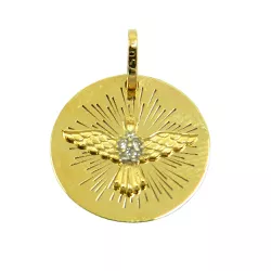 Pingente em Ouro 18k Pomba do Espírito Santo com 4 Brilhantes - J12801194 - RDJ Joias