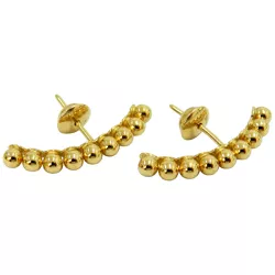 Brinco em Ouro 18k de Bolas Meia Lua 25.0mm - J12801388 - RDJ Joias