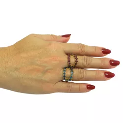 Anel de Ouro 18k com Topázio Azul ou Peridoto 3.5g - J12801464 - RDJ Joias