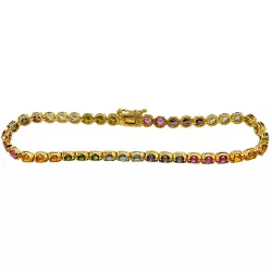 Pulseira em Ouro 18k Riviera com Zircônias Coloridas - J14400100 - RDJ Joias