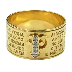 Anel Pai Nosso em Ouro com Brilhantes 5.6g e 10.0mm - J14500641 - RDJ Joias