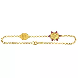 Pulseira de Ouro 18k Feminina de N. Senhora Rubi 3.2g - J14500789 - RDJ Joias