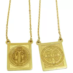 Escapulário em Ouro 18k Oração de São Bento - J14500823 - RDJ Joias