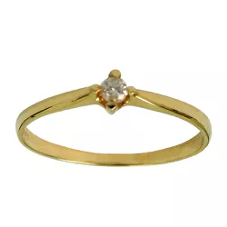 Anel Solitário de ouro Amarelo com Brilhante de 5 pontos - J15100232 - RDJ Joias