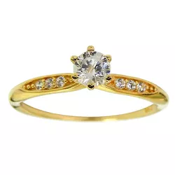 Anel de Solitário em Ouro 18K com Zircônia - J15301659 - RDJ Joias