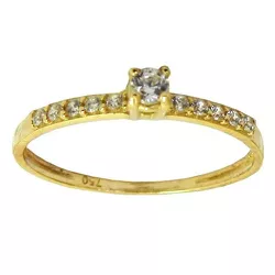 Anel Solitário de Ouro 18k com Zircônias 1.3g 4.8x2.8mm - J15301790 - RDJ Joias
