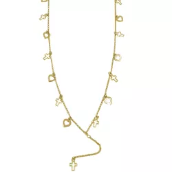 Gargantilha de Ouro 18k com Pingentes Vazados - J15302544 - RDJ Joias