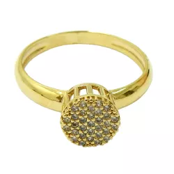 Anel de Ouro 18k Chuveiro com Zircônia Redondo - J15302582 - RDJ Joias
