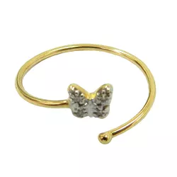 Anel de Falange Borboleta em Ouro 18k com Brilhantes - J15400178 - RDJ Joias