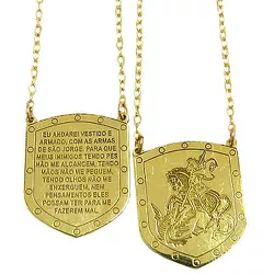 Escapulário São Jorge com Oração em Ouro 18K Grande 9g - J17800024 - RDJ Joias