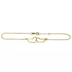 Pulseira de Ouro 18k Corações Entrelaçados 1.0g 18.0cm - J18000542 - RDJ Joias