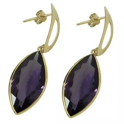 Brinco Gota em Ouro 18k 0,750 com Zircônia Lilás - J18000853 - RDJ Joias