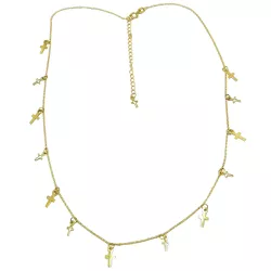 Gargantilha de Ouro 18k com Crucifixos - j18001133 - RDJ Joias