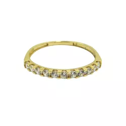 Anel de Ouro 18k Meia Aliança de Zircônias 2.10x1.8mm - J18400183 - RDJ Joias