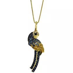 Pingente de Ouro 18K Arara Azul com Zircônias - J18400259 - RDJ Joias