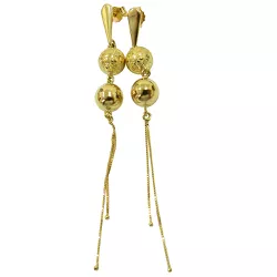 Brinco Longo com Bolas em Ouro 18K - J18400366 - RDJ Joias