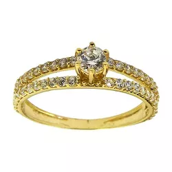Anel de Ouro 18k Solitário com Zircônias 2.1g 4.0mm - J18400404 - RDJ Joias