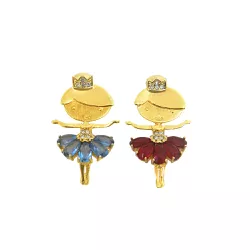 Pingente de Ouro 18k Bailarina com Zircônias 27mm - J18400594 - RDJ Joias