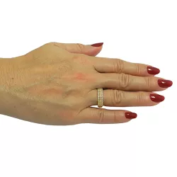Anel de Ouro 18k Meia Aliança de Zircônia 5.5mm 2.2g - J18400630 - RDJ Joias