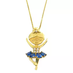 Pingente de Ouro 18k 750 Bailarina com Zircônias 23mm - J18400703 - RDJ Joias
