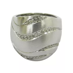 Anel em Ouro Branco 18k Largo com Brilhantes - JAR0001110-0 - RDJ Joias