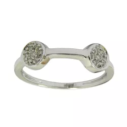 Anel em ouro branco 18k Dois Círculos com Brilhantes - JAR000112-3 - RDJ Joias