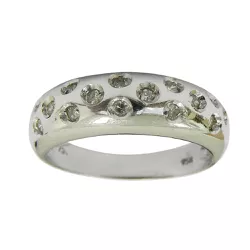 Anel em Ouro Branco 18k 750 com 16 Brilhantes - JAR000114-1 - RDJ Joias